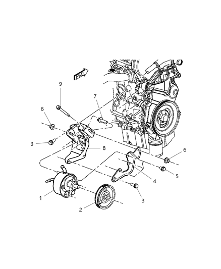 Pump Power Steering Diagram for 4743969AA