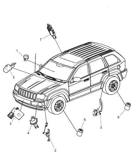Sensor Headlamp Diagram for 55079007AD