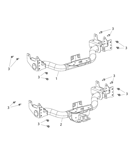 Reinforcement Trailer Hitch Mounting Diagram for 55398752AA