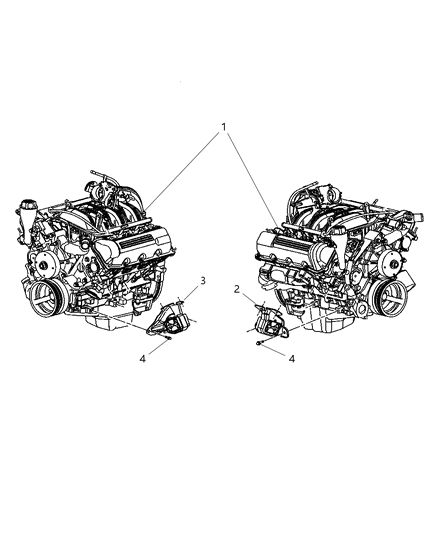 2011 Ram 2500 Insulator Engine Mount Diagram for 52129268AD