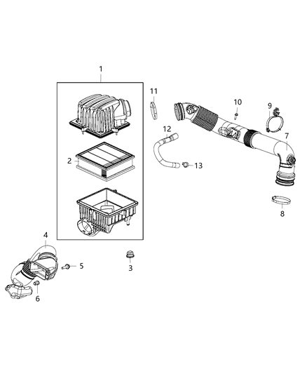 Air Cleaner Diagram for 68307254AA