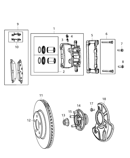 1985 Dodge B350 Rotor Brake Front Diagram for 68184587AB