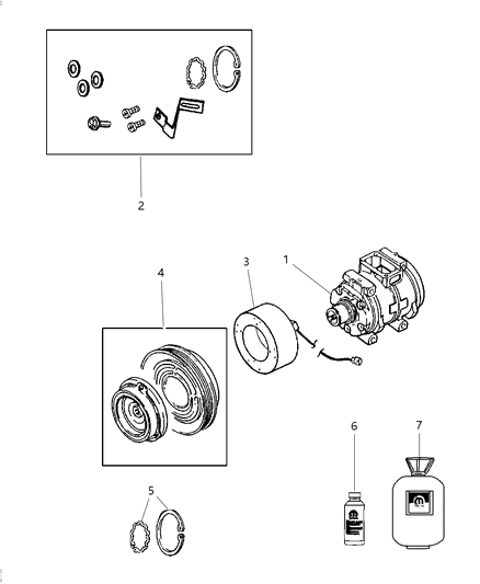 1990 Chrysler Town & Country Compressor A/C Complete Diagram for 55111097AB