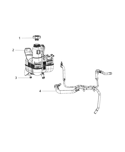1988 Jeep Cherokee Hose Coolant Bottle To Radiator Diagram for 68184913AD