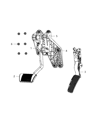 1992 Jeep Cherokee Pedal Accelerator Diagram for 5281418AA