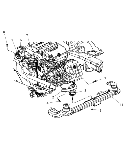 Isolator Engine Mount Diagram for 4880402AC
