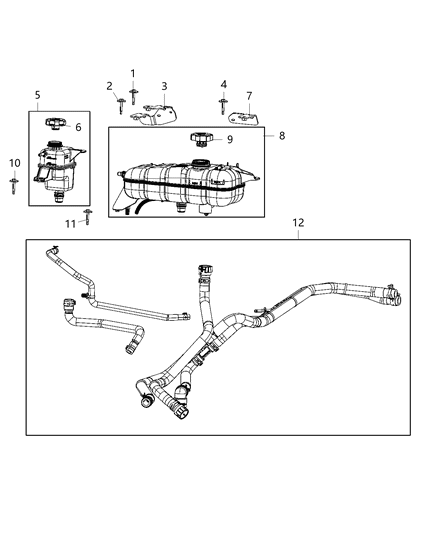 Hose Coolant Diagram for 68430009AD