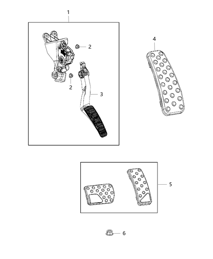 Pad Accelerator Pedal Diagram for 4861727AA