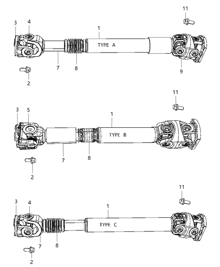 1990 Chrysler Imperial Universal Joint Kit Diagram for 5142222AA