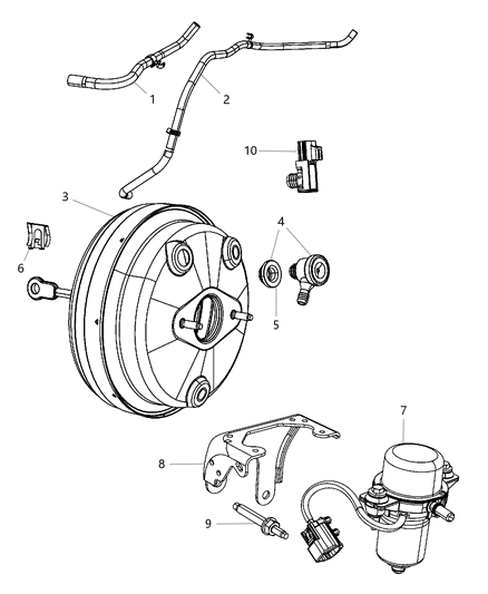 2001 Chrysler Town & Country Hose Vacuum Diagram for 5154997AC