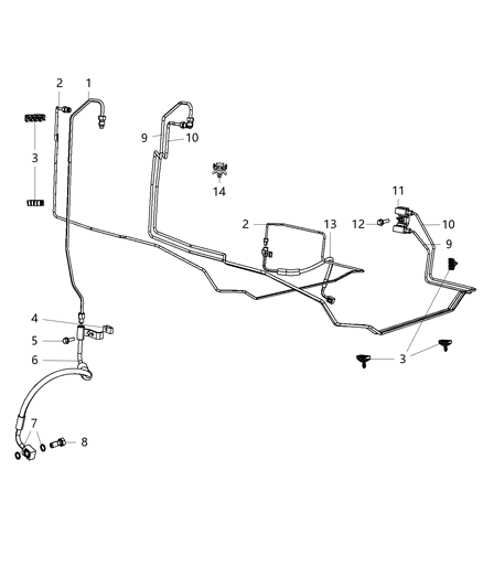 Tube Brake Hydraulic Control Unit To Junction Block Right Diagram for 52129120AC