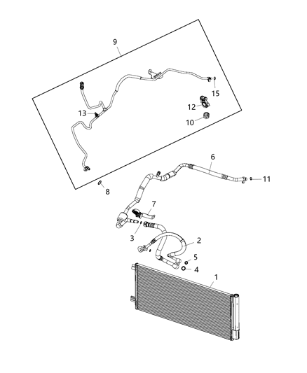 Line A/C Suction Diagram for 68463335AA