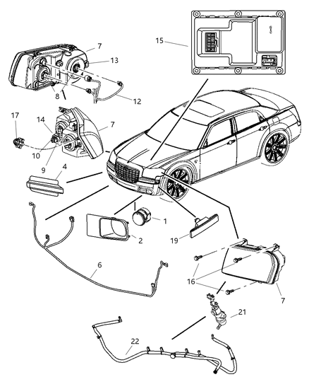 Headlamp Diagram for 4805758AH