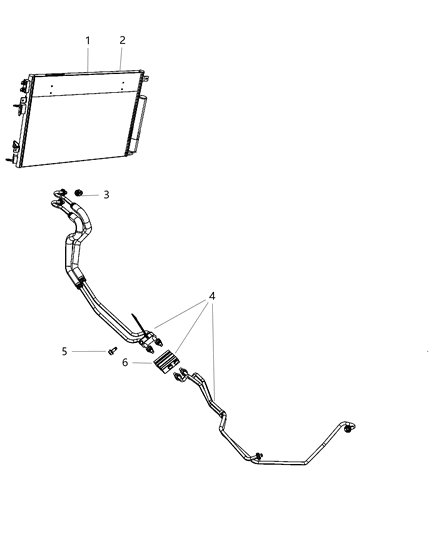 1986 Dodge B350 Hose And Tube Transmission Oil Cooler Pressure And Return Diagram for 55038164AG