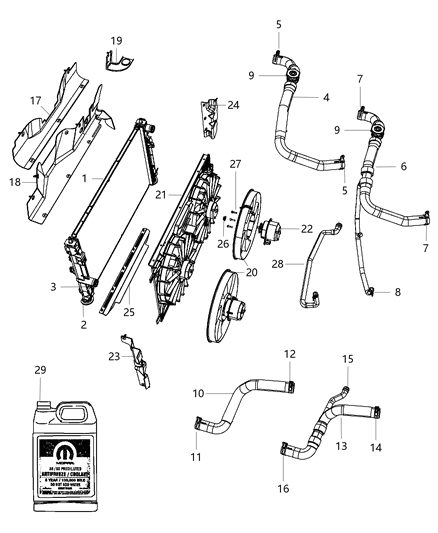 Antifreeze Coolant Gallon Standard Ms-9769 Diagram for 68175337AA
