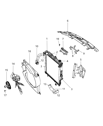 2000 Dodge Caravan Fan Cooling Diagram for 55057081AA