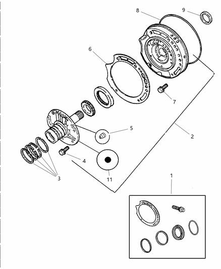 2007 Dodge Avenger Gasket Transmission Oil Pump Diagram for 4412844