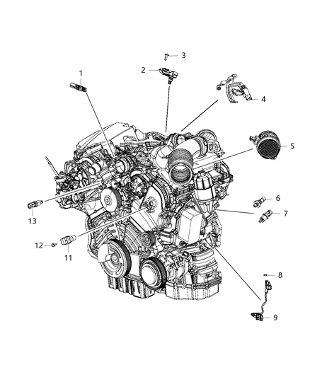 Sensor Oil Pressure Diagram for 68148354AA