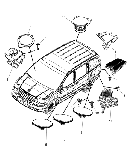 2003 Chrysler 300M Amplifier Diagram for 5107086AH