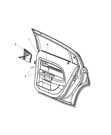 Panel Rear Door Trim Diagram for 1TC371X9AE