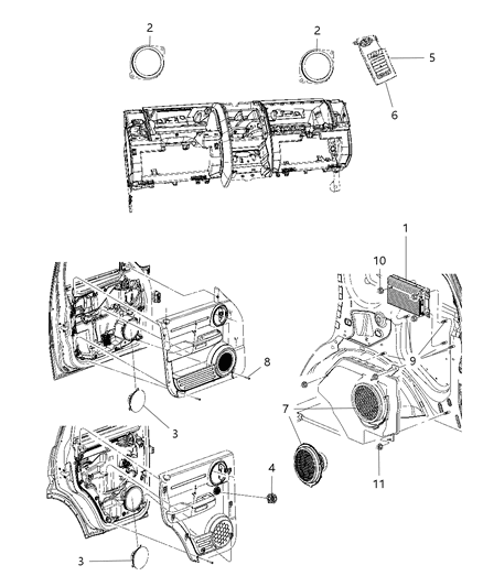 1994 Dodge Shadow Bezel Instrument Panel Right Diagram for 1EQ951D0AB