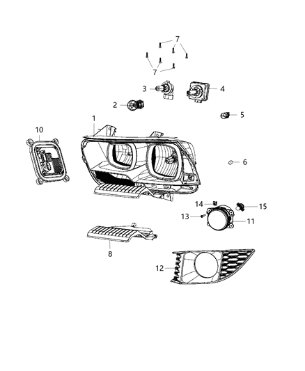 1998 Dodge B2500 Headlamp Diagram for 57010413AD