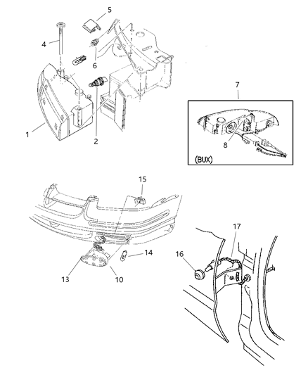 2022 Chrysler Pacifica Fog Lamp, Rear Fascia, Europe, Right Diagram for 4630381