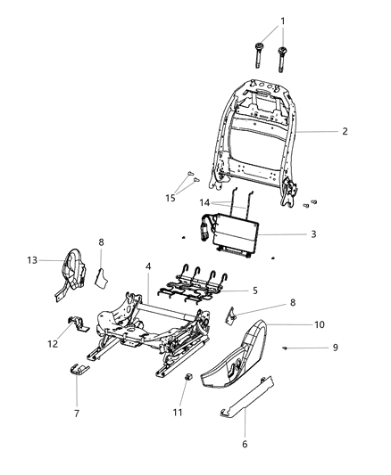 1999 Chrysler Sebring Cover Seat Track Inboard Diagram for 5LJ31HL1AA