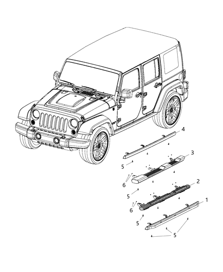 Sill Bodyside Rock Rail Diagram for 5182666AG