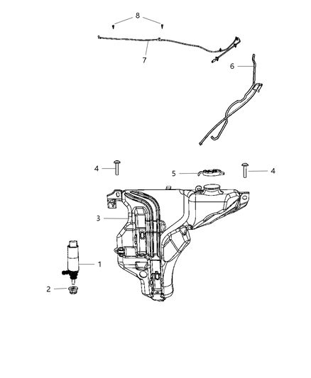 Hose Windshield Washer Diagram for 5113626AD