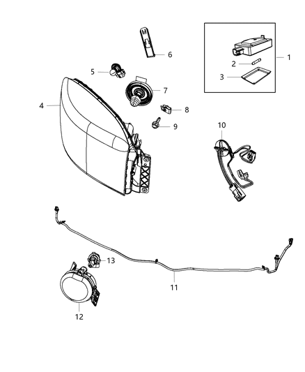 Wiring Jumper Headlamp Diagram for 68193062AA