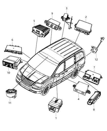 Module Parking Assist Diagram for 56054151AE