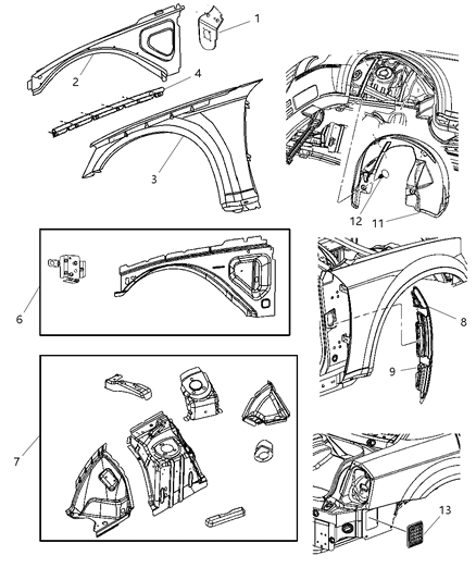 Fender Front Diagram for 5065285AD