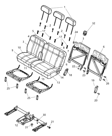 2001 Dodge Caravan Bezel Tether Diagram for 1JU341J3AA
