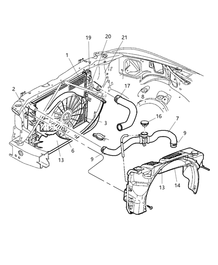Hose Radiator Inlet Diagram for 52028810AK
