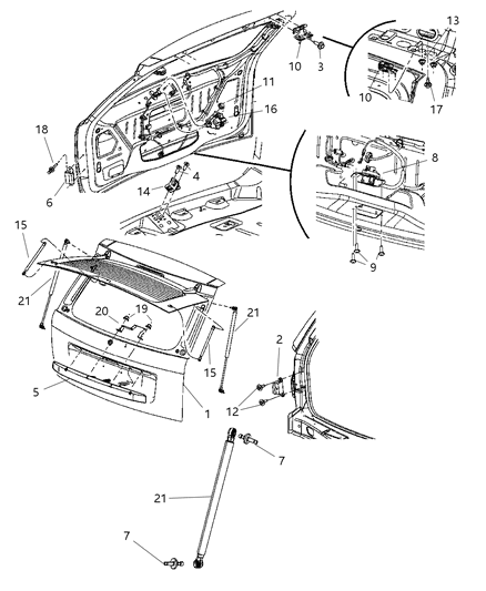 Handle Liftgate Diagram for 1FV92ARHAA