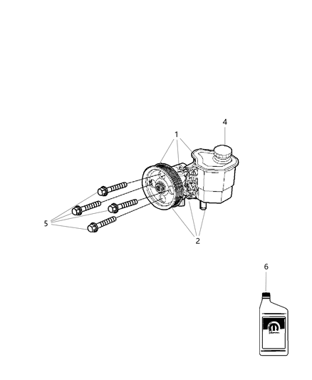 1995 Dodge Ram 3500 Steering Pump Kit Pump & Pulley Diagram for 68034333AA