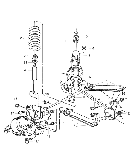 2008 Dodge Ram 3500 Shock Absorber Package Suspension Front Diagram for 5189997AA