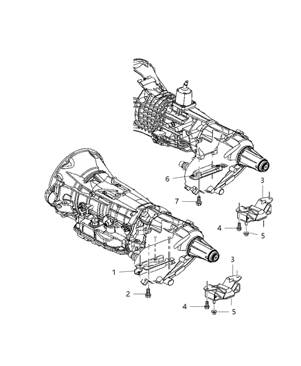 1987 Chrysler Fifth Avenue Bracket And Insulator Transmission Support Diagram for 52021470AB
