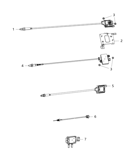 Sensor Exhaust Temperature Diagram for 68288780AA