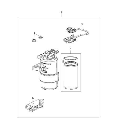 1991 Dodge D350 Filter Kit Fuel/Water Separator Diagram for 68235275AA