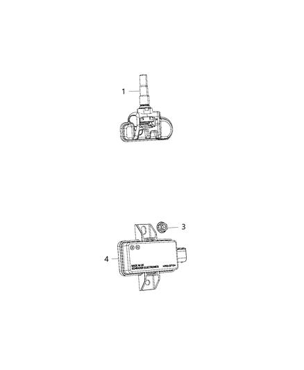 1999 Jeep Cherokee Module Tire Pressure Monitoring Diagram for 68158118AB