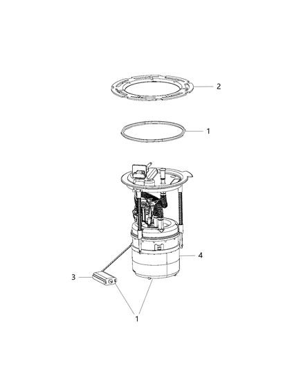 Module Kit Fuel Pump/Level Unit Diagram for 68367969AA