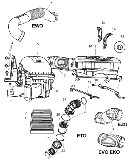Filter Air Diagram for 53032700AB
