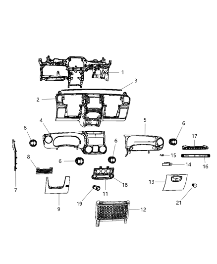 Panel Instrument Panel Diagram for 1TZ70DX9AB