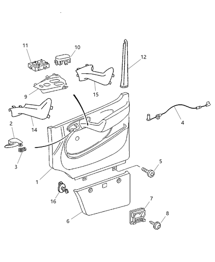 Handle Door Interior Diagram for 5123787AA
