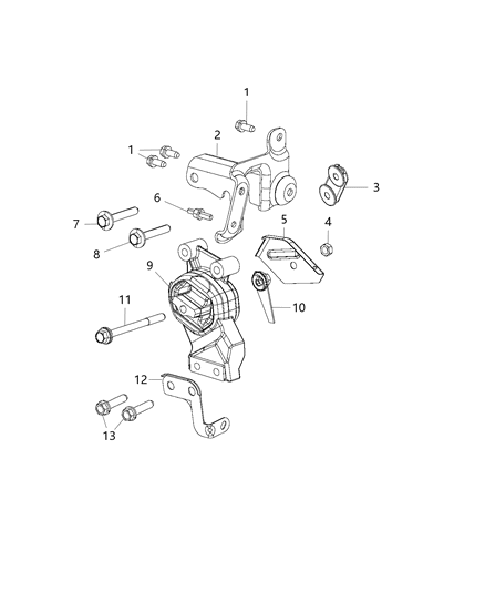 1985 Dodge Ramcharger Insulator Engine Mount Diagram for 68248780AC