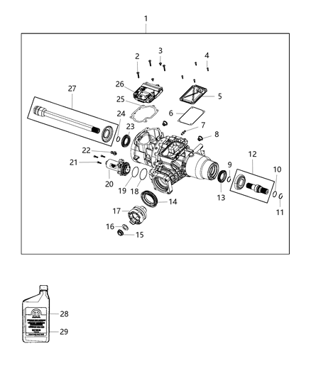 2019 Chrysler 300 Differential Rear Axle Diagram for 68306796AB