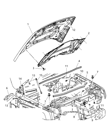 Latch Hood Diagram for 55396247AD