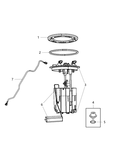 Fuel Gauge Sending Unit Diagram for 68030888AB